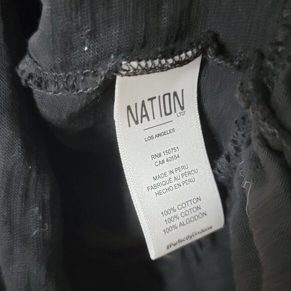 Nation LTD Medium Black‎ V-Neck Puff Shoulder Midi Dress Women's M - Picture 5 of 5